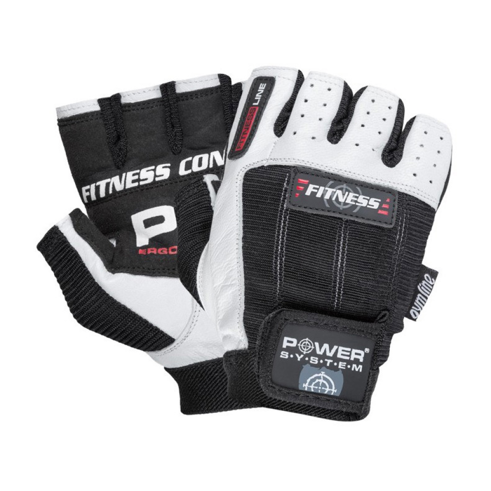 Fitness Gloves White-Black 2300WB (M size)