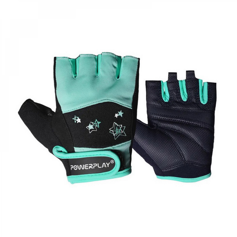 Womans Fitness Gloves Black-Green 3492 (XS size)