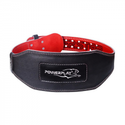 Leather Fitness Belt 5053 Black-Red (L size)