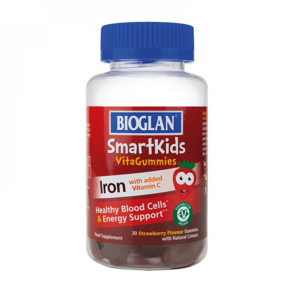 Smartkids Iron + Vitamin C (30 gummies, strawberry)