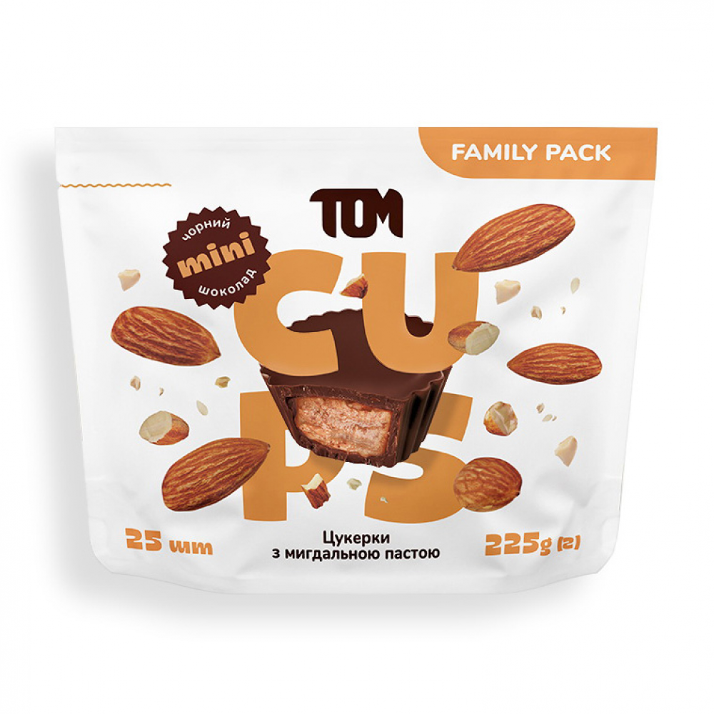 Цукерки з мигдальною пастою чорний шоколад - Family Pack (225 g)