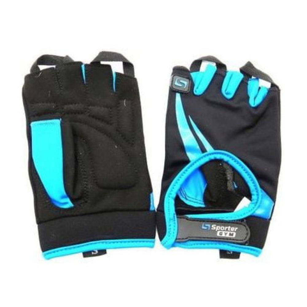 Fitness Gloves Black/Blue (M size, Black/Blue)