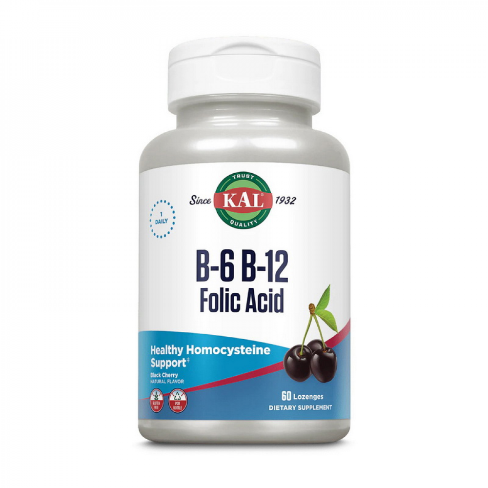 B-6 B-12 Folic Acid (60 lozenges, natural berry)