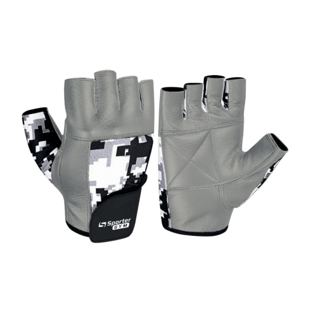 Weightlifting Gloves Grey/Camo (S size, Grey/Camo)