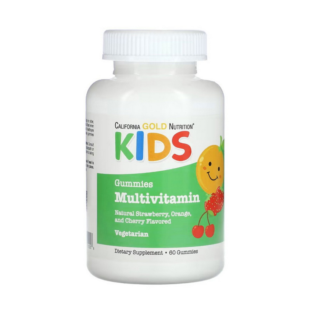 Kids Multivitamin Gummies (60 gummies, natural strawberry,orange and cherry)