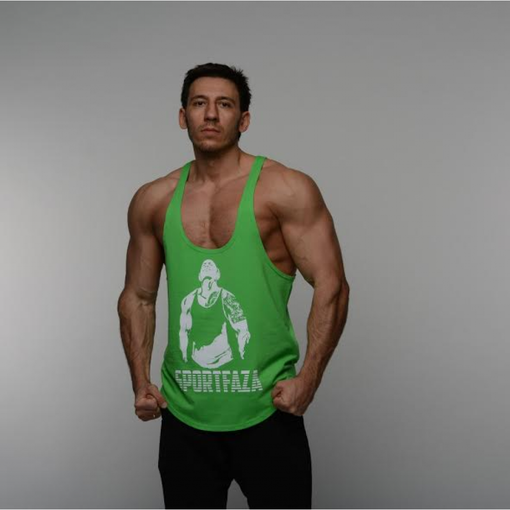 Майка SportFaza stringer BLK (Размер M, green)