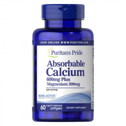 Absorbable Calcium 600 mg Plus Magnesium 300 mg (60 softgels)