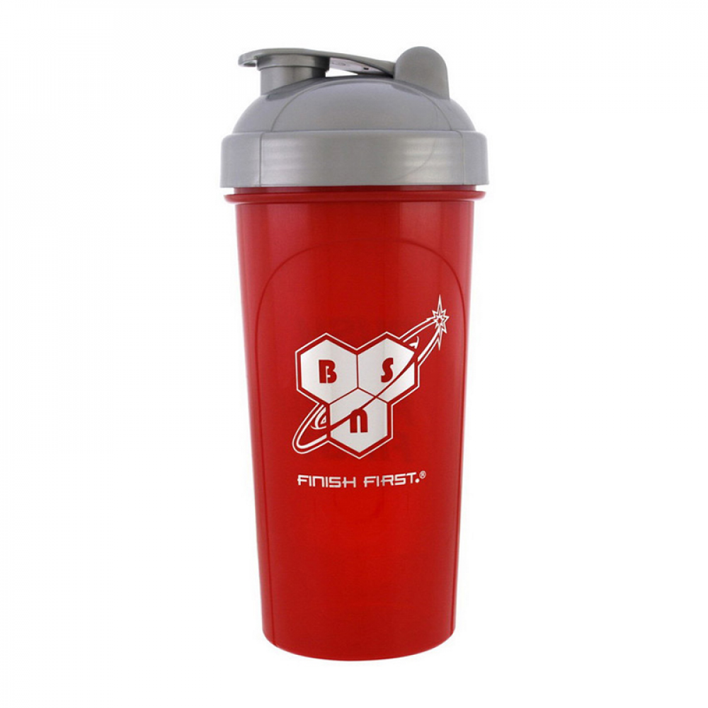 Shaker BSN with metall ball (700 ml, red/grey)