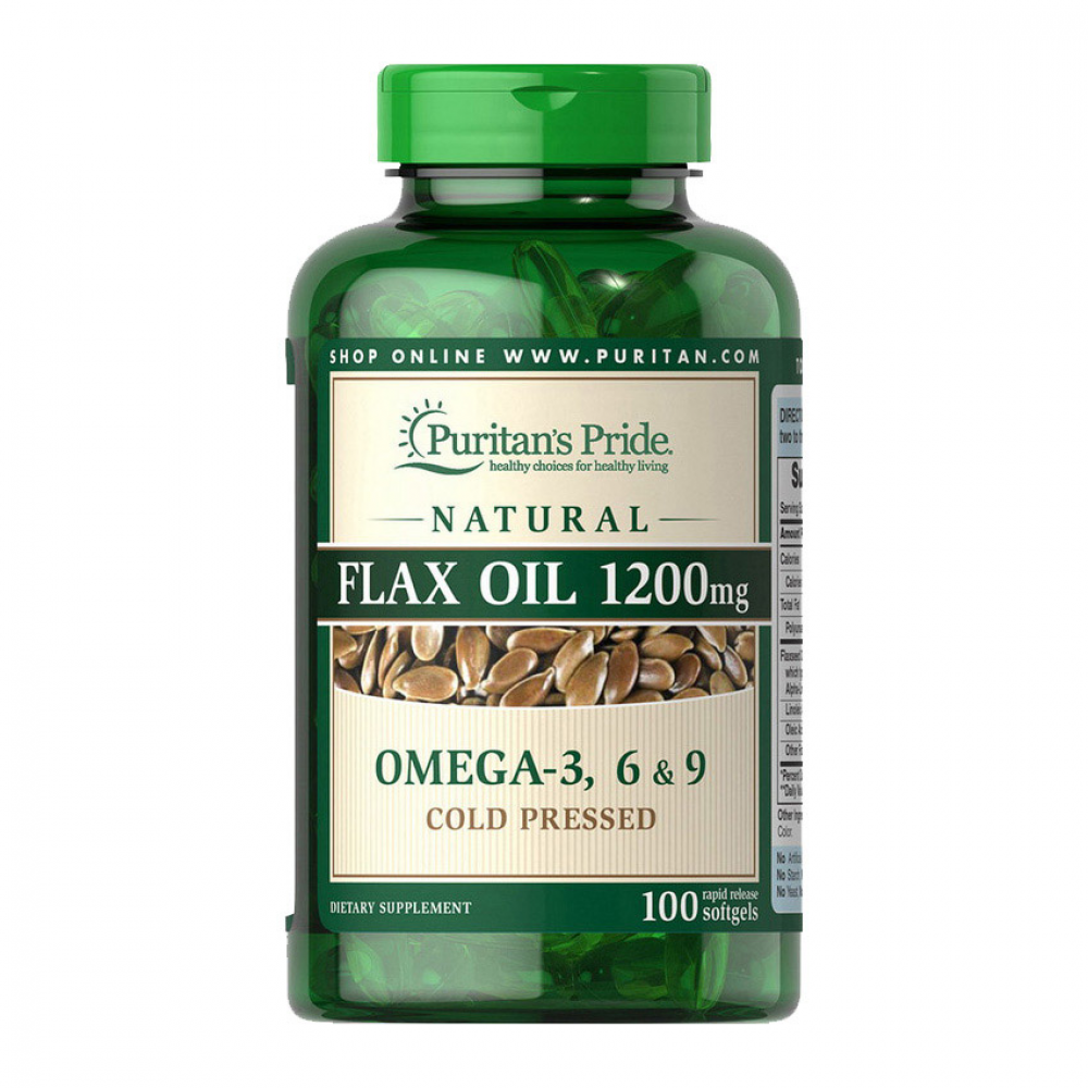 Flax Oil 1200 mg Omega 3-6-9 (100 softgels)