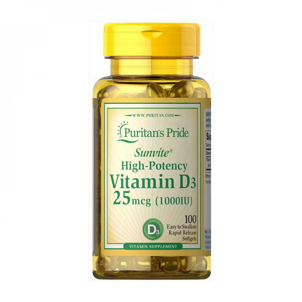 Vitamin D3 25 mcg (1000 IU) (100 softgels)