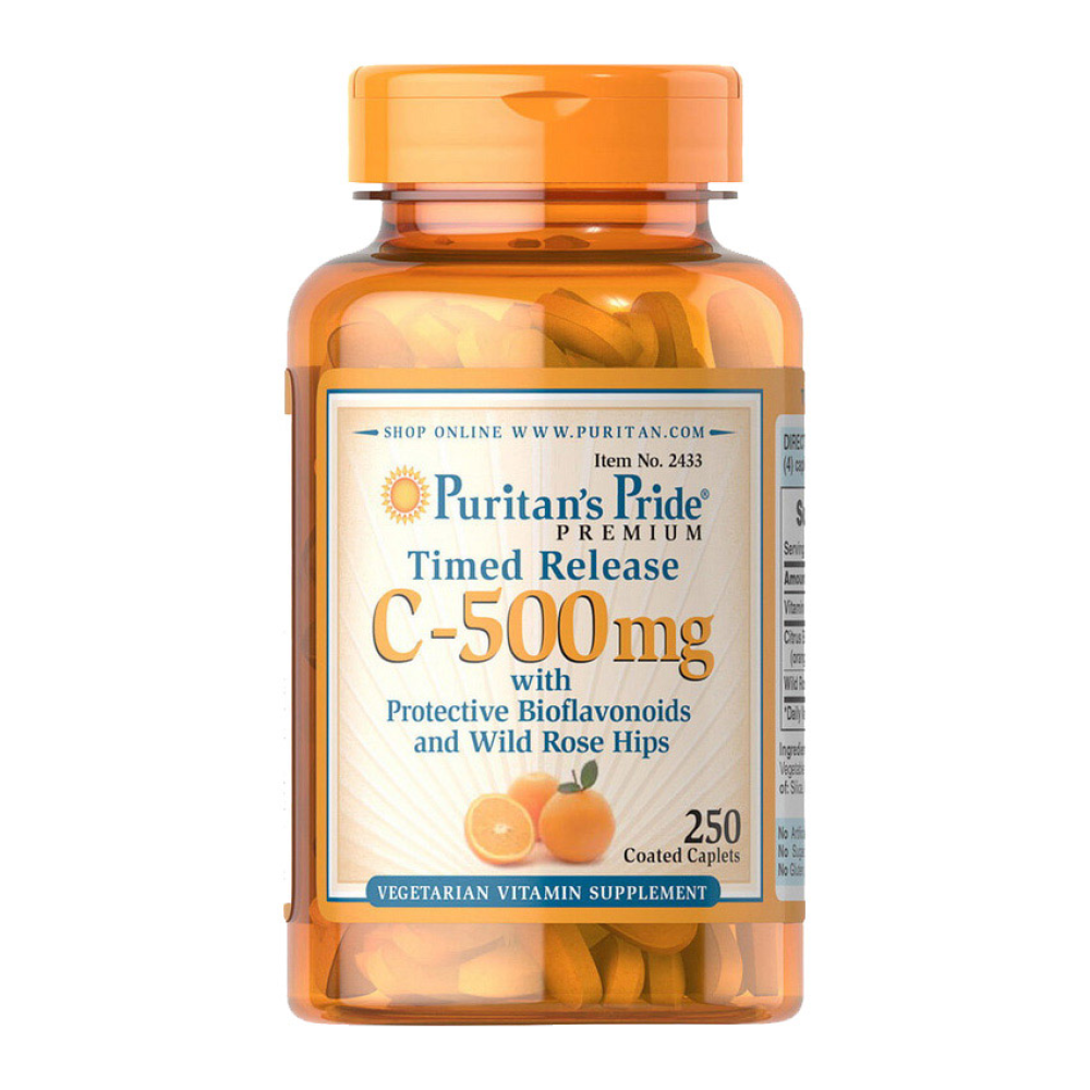 Vitamin C-500 mg with Bioflavonoids and Wild Rose Hips Time Release (100 caplets)