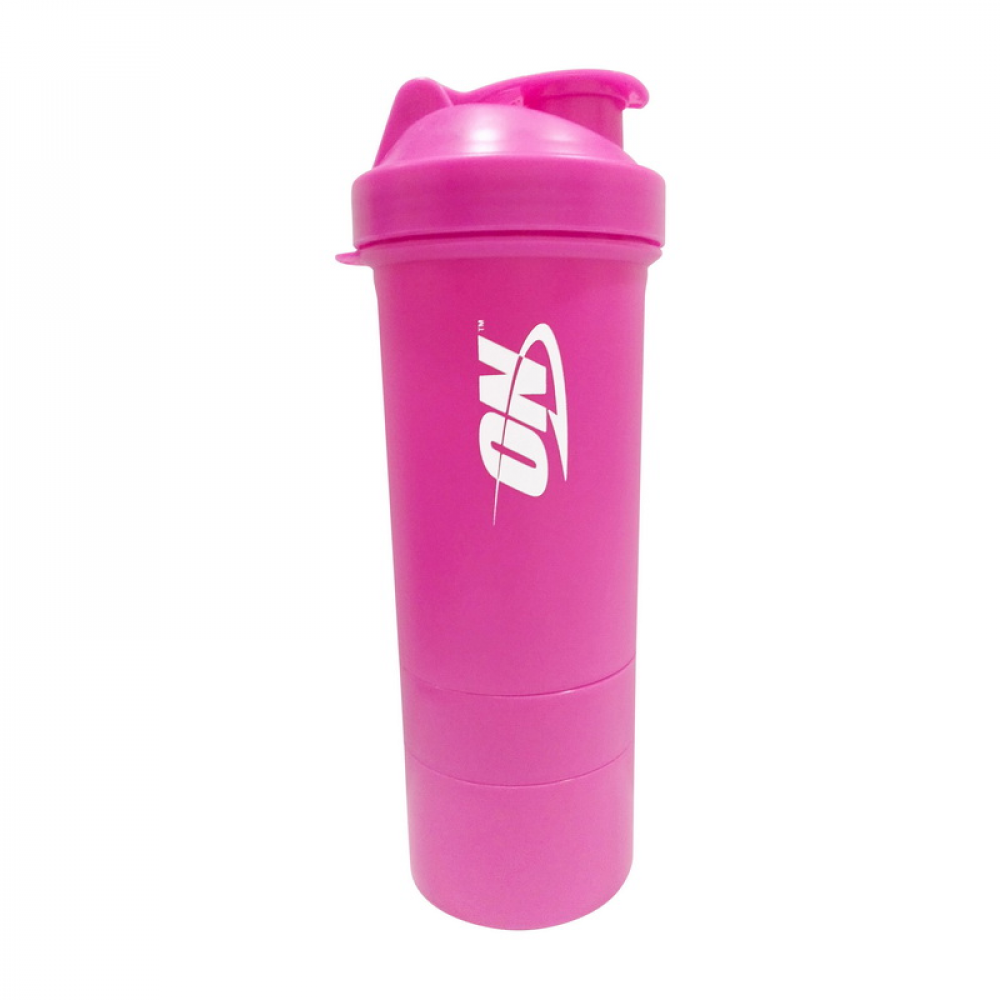 Shaker ON 3 in 1 with metal ball (600 ml, pink)