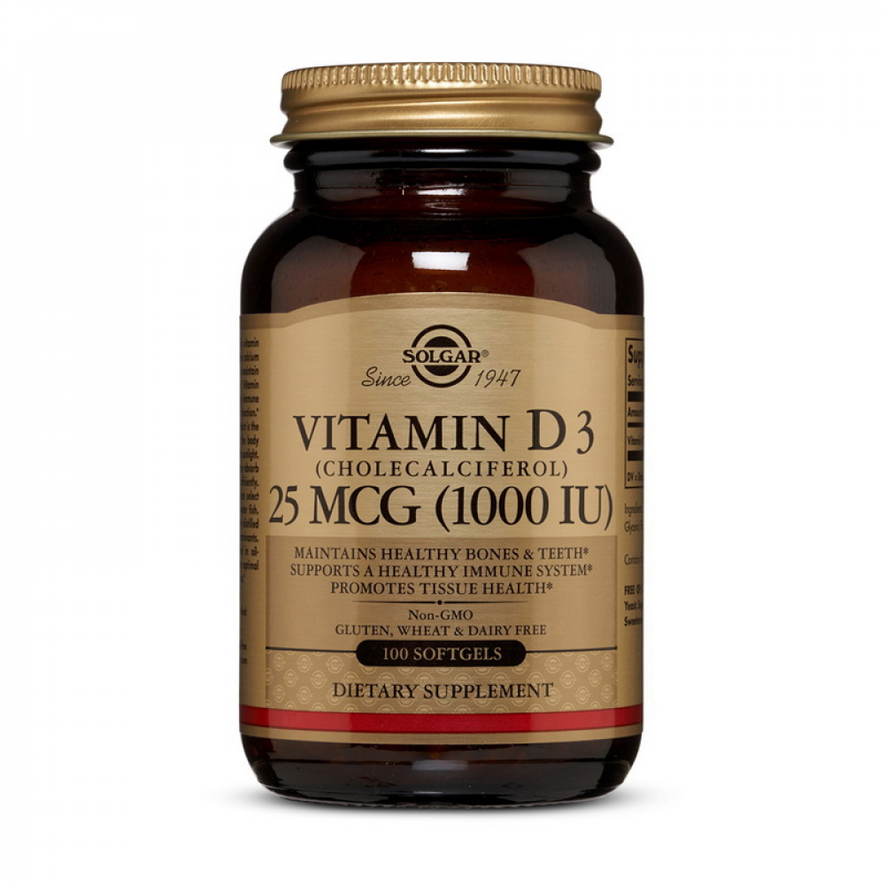 Vitamin D3 25 mcg (1000 IU) (100 softgels)