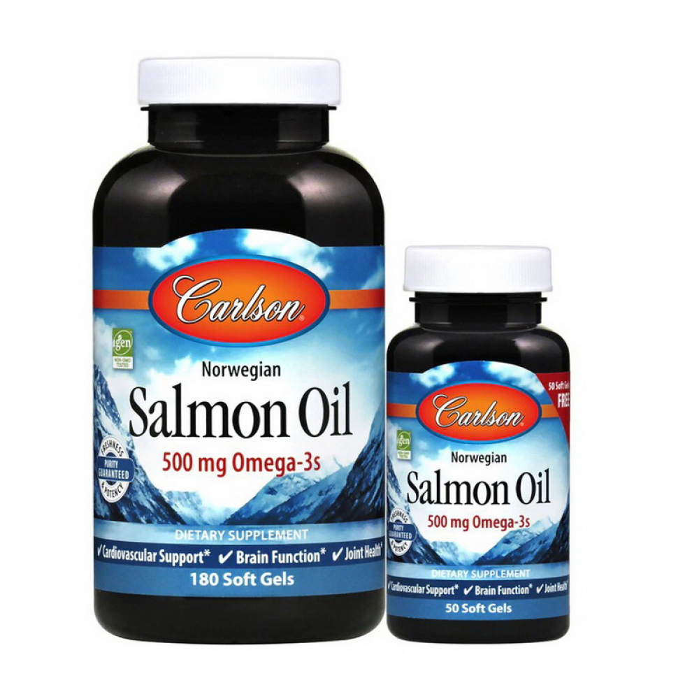 Salmon Oil 500 mg Omega-3s (180+50 soft gels)