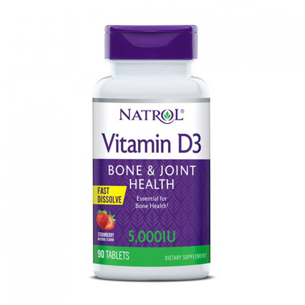 Vitamin D3 5000 IU fast dissolve (90 tabs, strawberry)