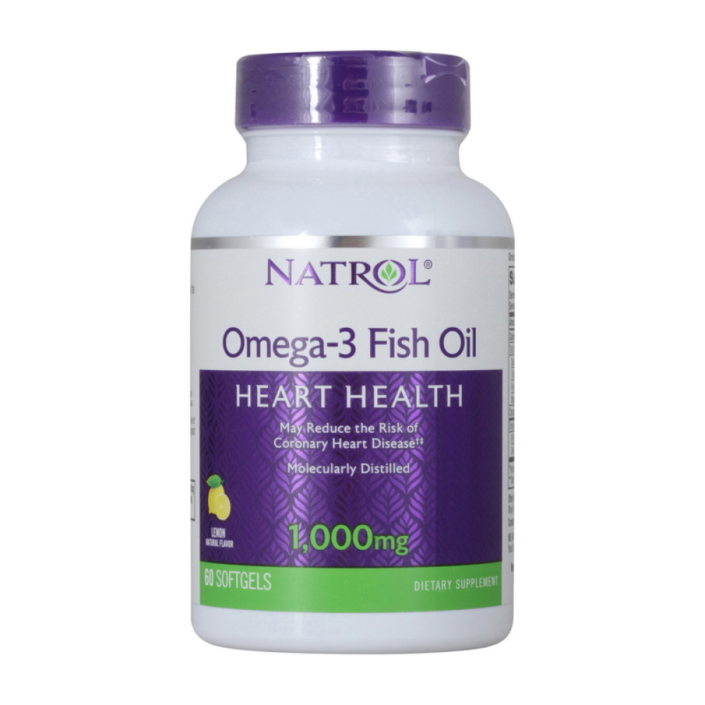 Omega-3 Fish Oil 1,000 mg (60 softgels, lemon)