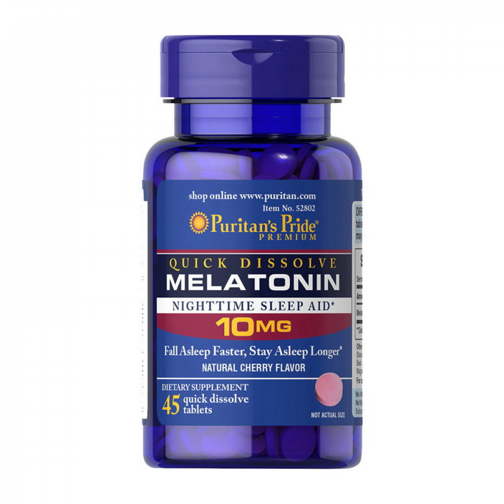 Quick Dissolve Melatonin 10 mg (45 tabs, cherry)