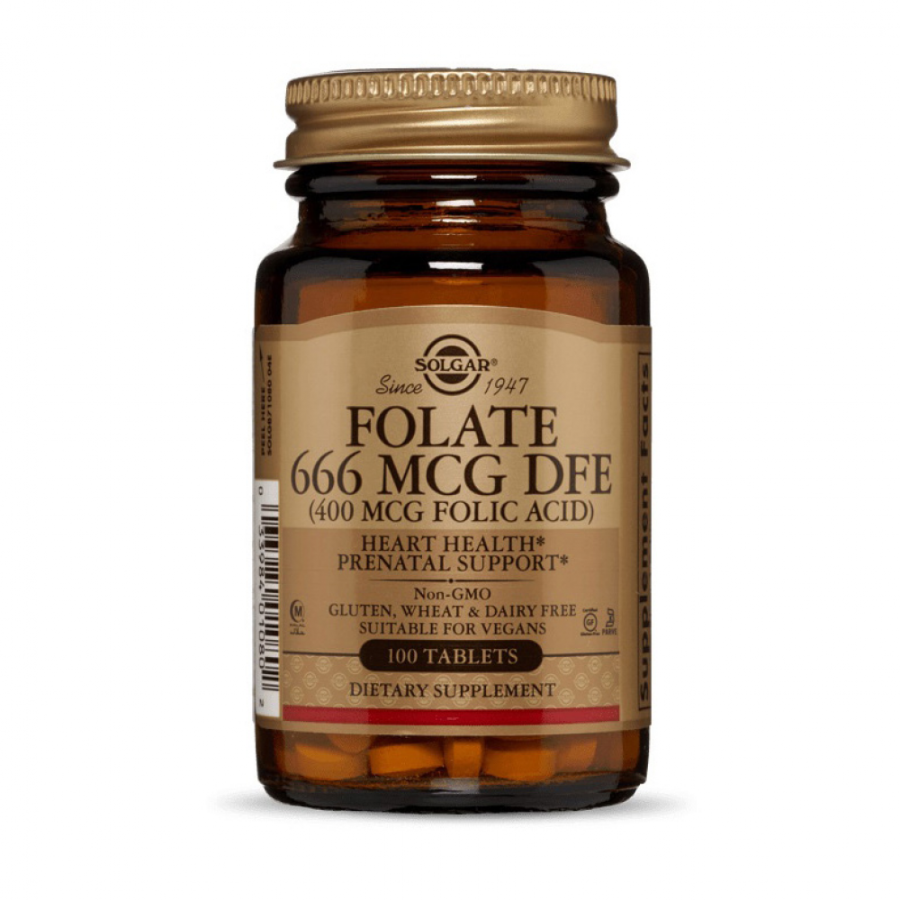 Folate 666 mcg DFE (Folic Acid 400 mcg) (100 tabs)