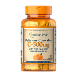 Chewable Vitamin C-500 mg with Wild Rose Hips (90 chewable tab, orange)