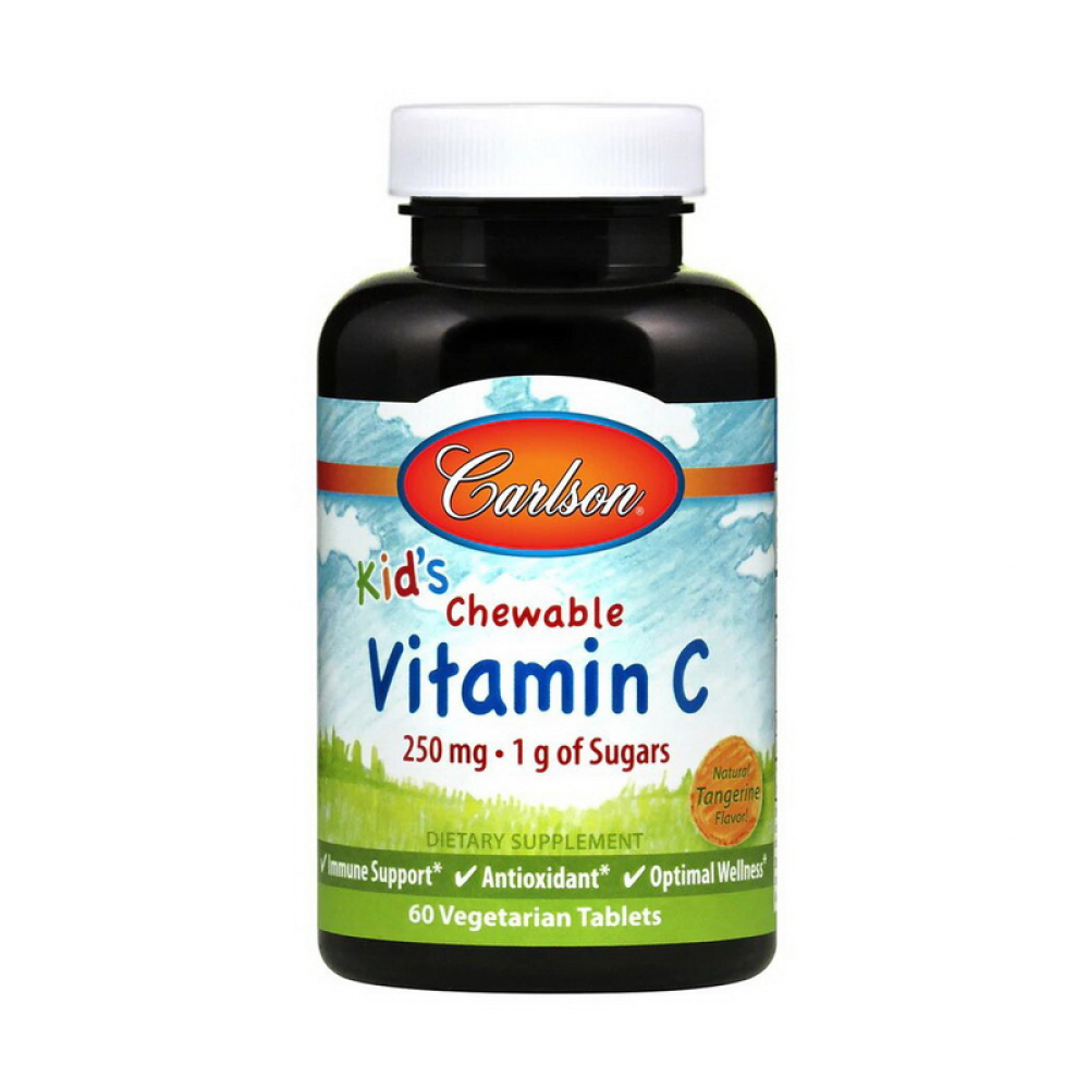 Kid“s Chewable Vitamin C 250 mg 1 g of Sugars (60 veg tab, tangerine)