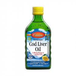 Cod Liver Oil 1,100 mg Omega-3s + Vitamins A & D3 (250 ml, pure)