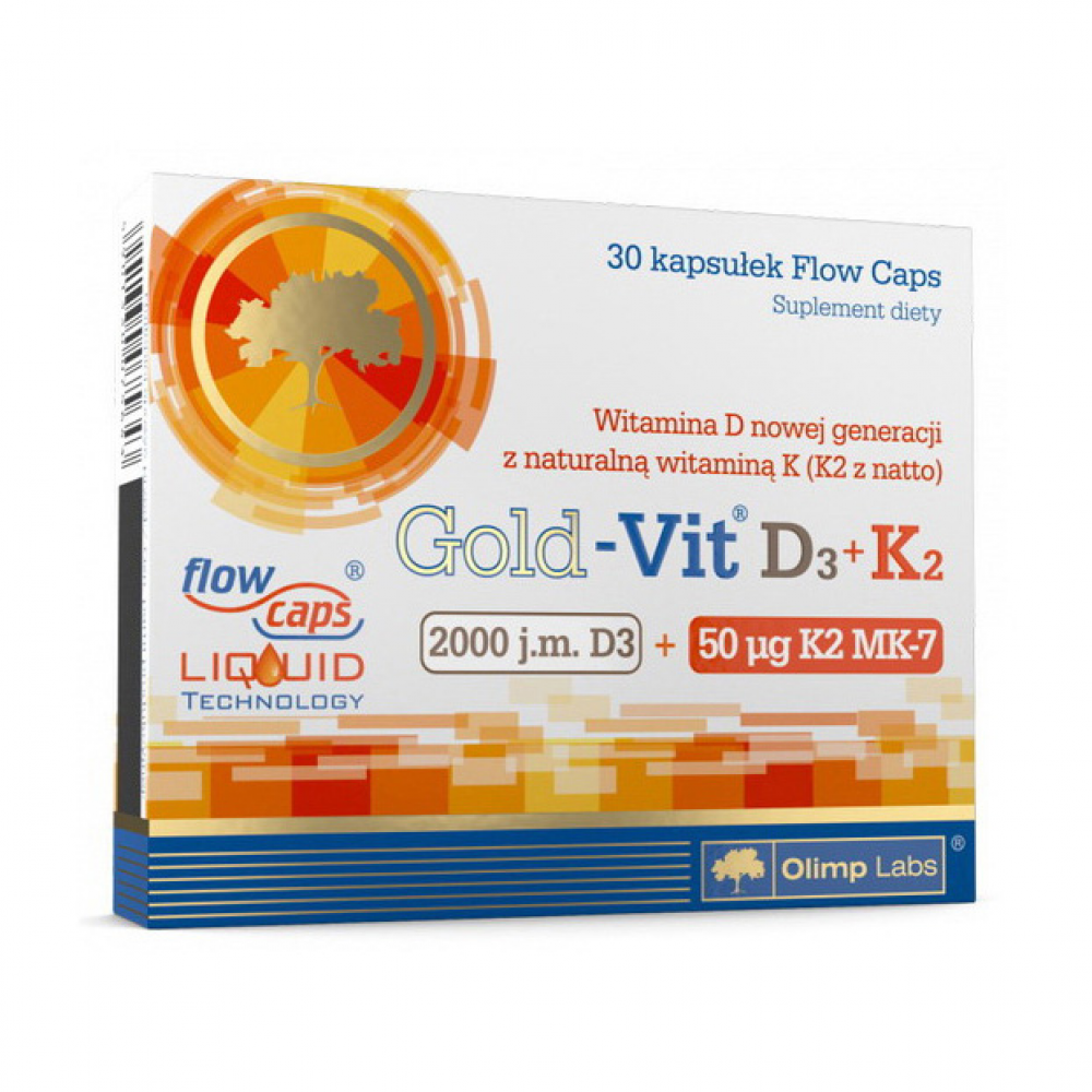 Gold-Vit D3 + K2 (2000 IU/50 µg) (30 caps)