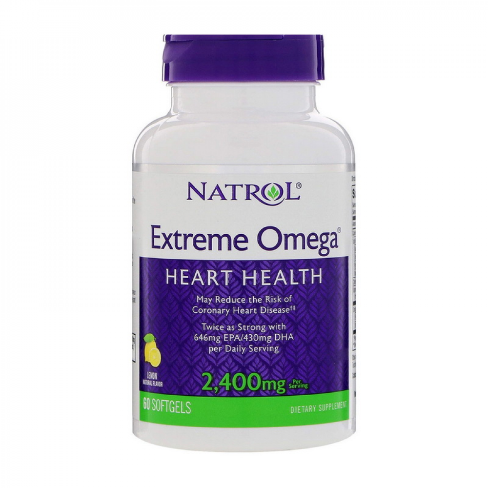 Extreme Omega 2,400 mg (60 softgels, lemon)