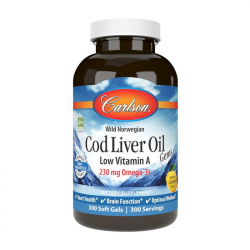 Cod Liver Oil Low Vitamin A 230 mg Omega-3s wild norwegian (300 soft gels, lemon)