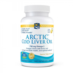 Arctic Cod Liver Oil 750 mg omega-3 (90 soft gels, great lemon)