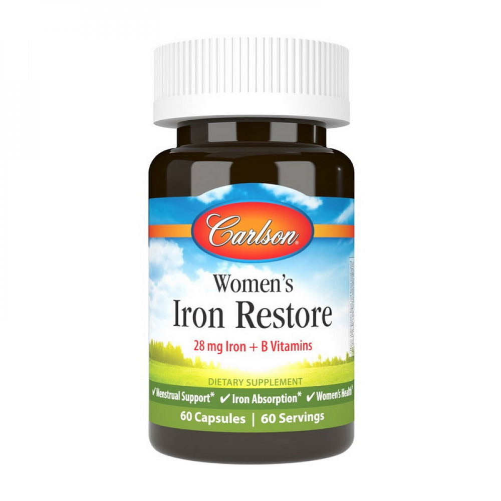 Women“s Iron Restore 28 mg Iron + B Vitamins (60 caps)