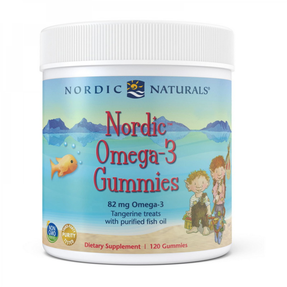 Nordic Omega-3 Gummies (120 gummies, tangerine treats)