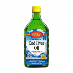 Cod Liver Oil 1,100 mg Omega-3s + Vitamins A & D3 (500 ml, pure)