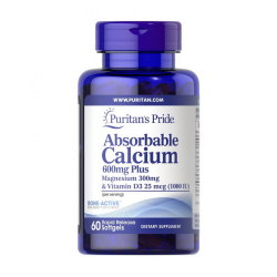 Absorbable Calcium 600 mg Plus Magnesium 300 mg & Vitamin D3 25 mcg (60 softgels)