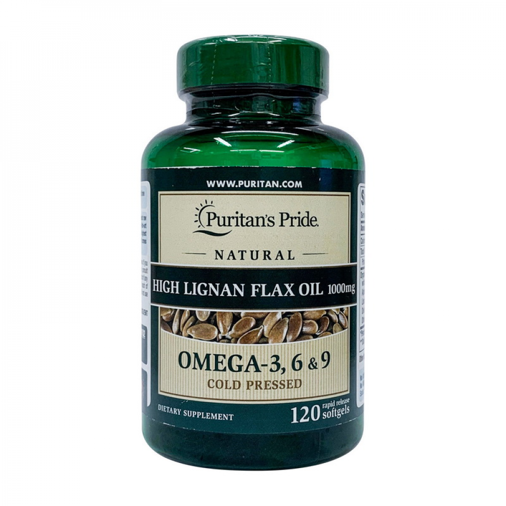 Flax Oil 1000 mg Omega - 3, 6 & 9 High Lignan (120 sgels)