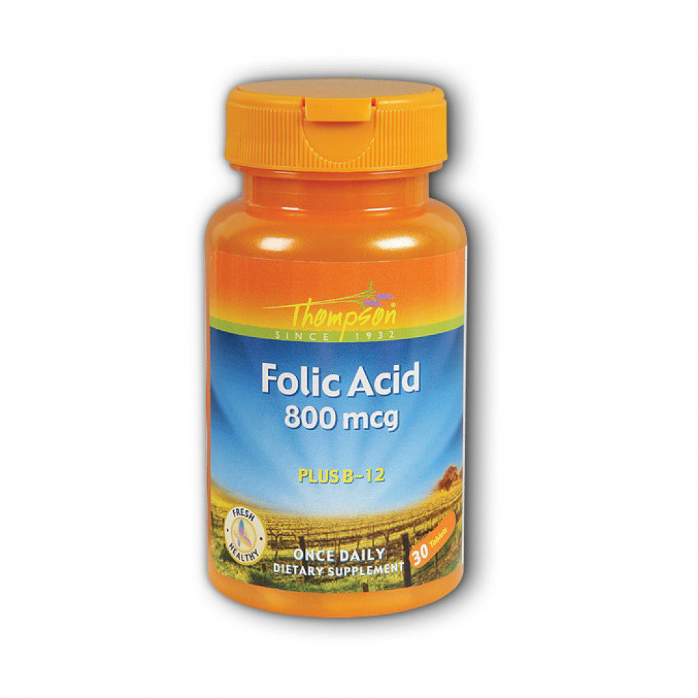 Folic Acid 800 mcg with B-12 (30 tabs)