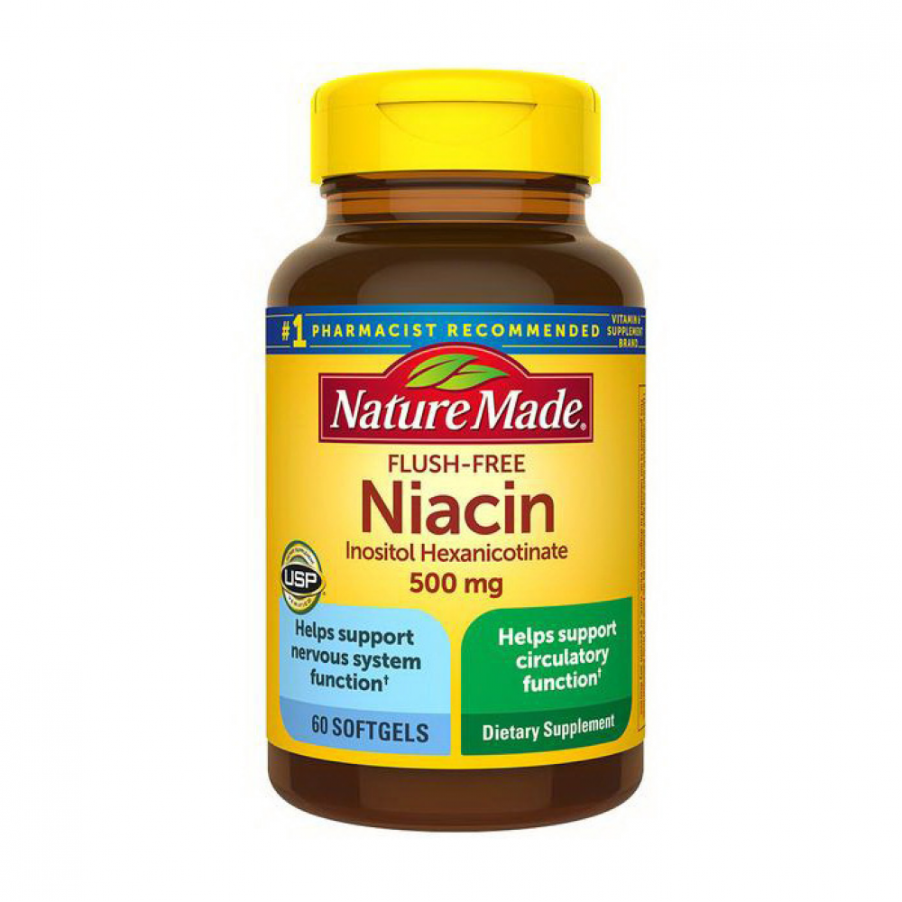 Niacin 500 mg (60 softgels)