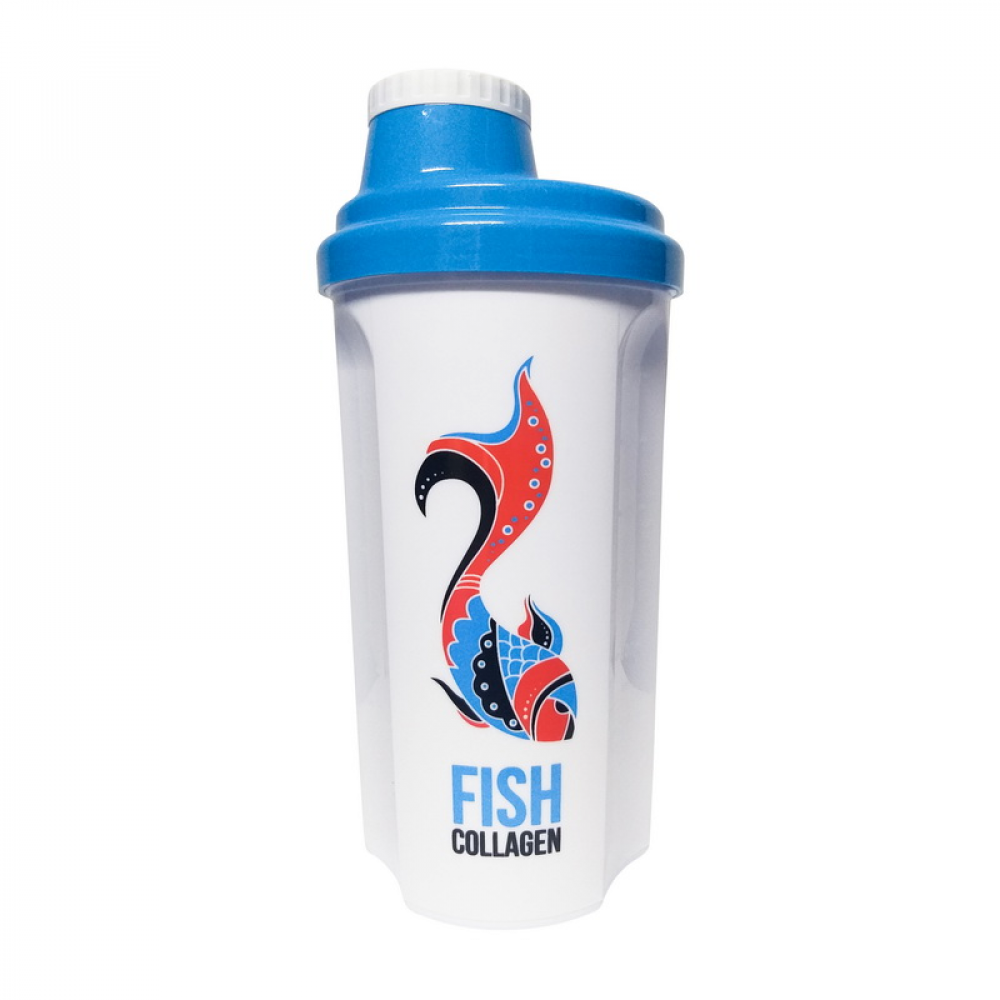 Shaker MST Fish Collagen (700 ml, white/blue)