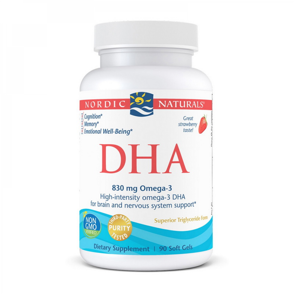 DHA 830 mg Omega - 3 (90 soft gels, strawberry)