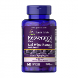 Resveratrol 250 mg plus Red Wine Extract 10 mg (60 softgels)