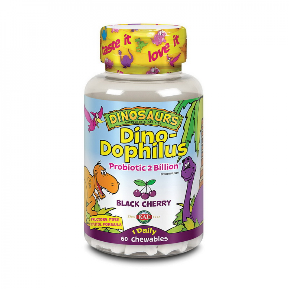 Dinosaurs Dino-Dophilus Probiotic 2 Billion (60 chewables, black cherry)