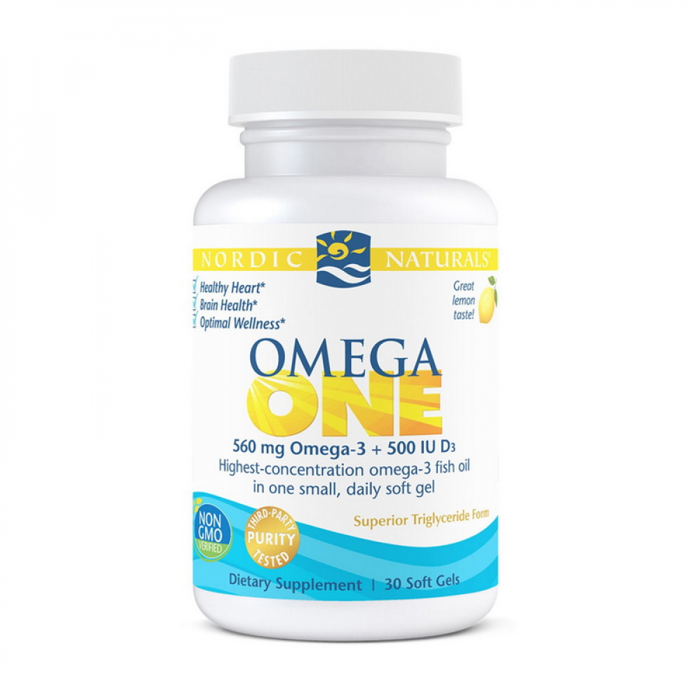 Omega One 560 mg omega-3 + 500 IU D3 (30 soft gels, great lemon)