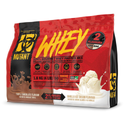 Mutant Whey 2 Flavours one bag (1,8 kg, triple chocolate & chocolate fudge brownie)