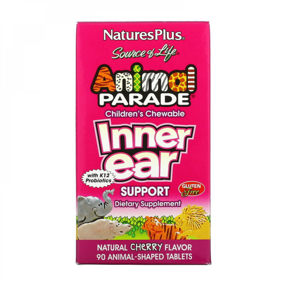 Animal Parade Children“s Chewable Inner Ear (90 animal-shaped tab, cherry)