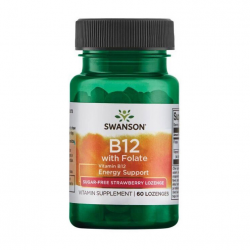 B12 with Folate (60 lozenges, strawberry)