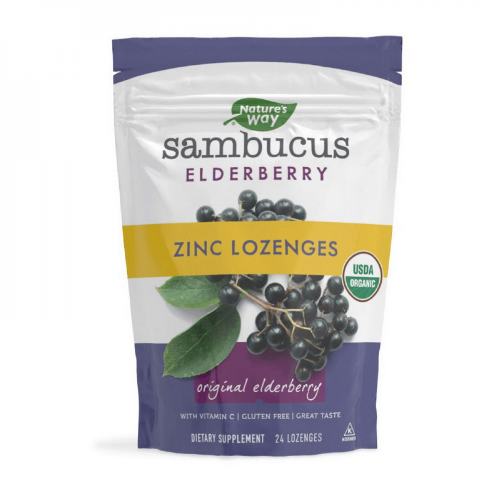 Sambucus Zinc Lozenges (24 lozenges, elderberry)