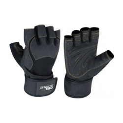 Weightlifting Gloves Black-Yellow (M size)