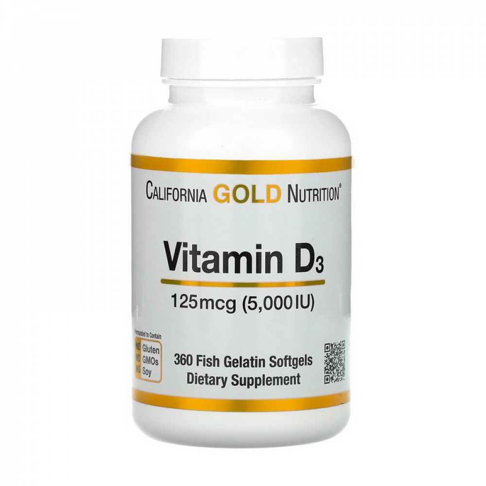 Vitamin D3 125 mcg (5,000 IU) (360 fish gelatin softgels)