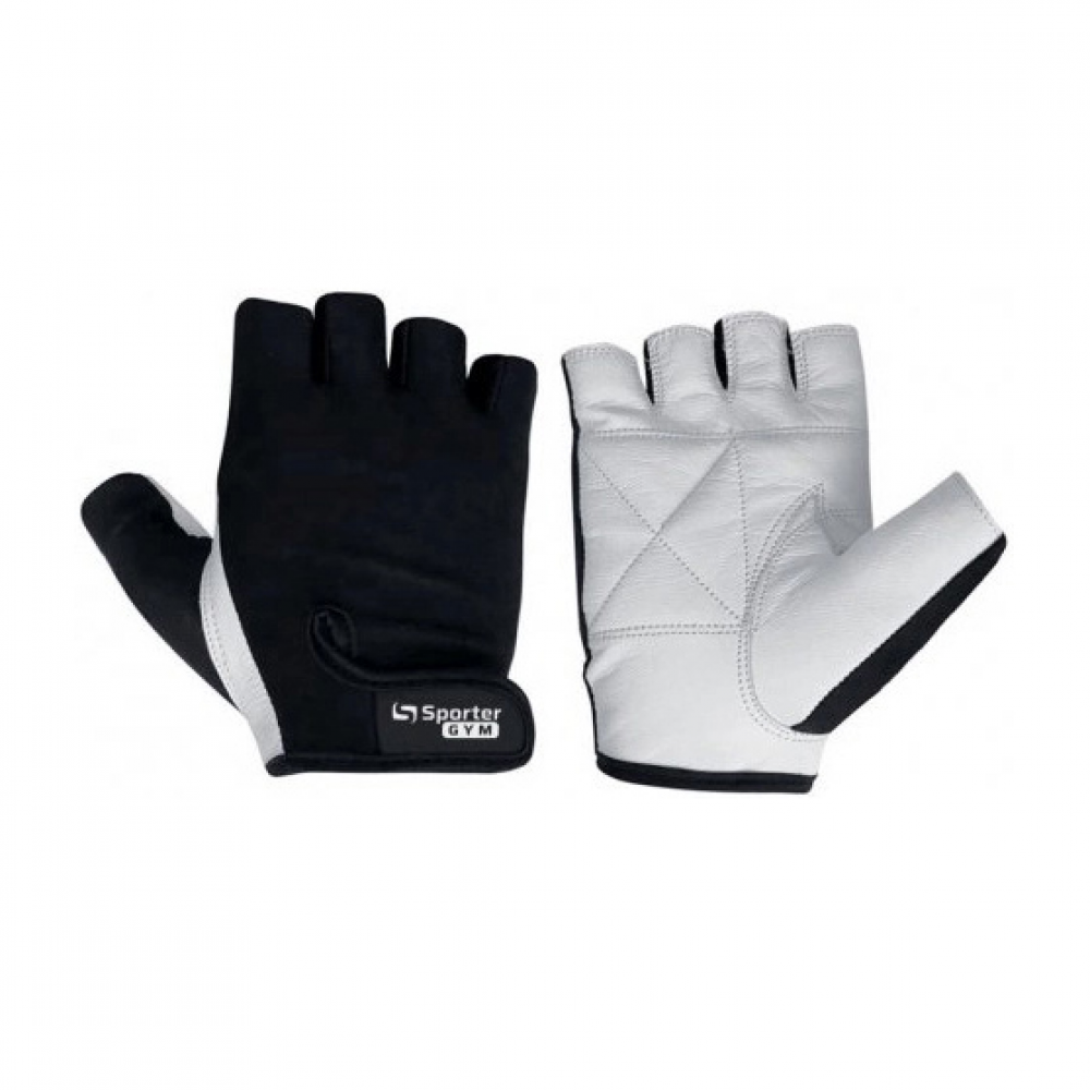 Fitness Gloves White/Black MFG-208.4B (S size, White/Black)