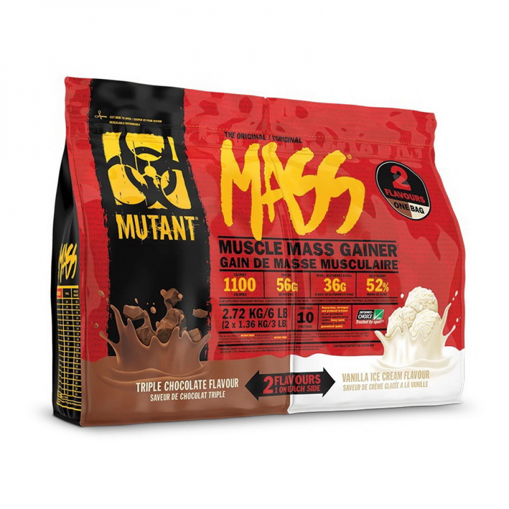 Mutant Mass 2 Flavours one bag (2,72, triple chocolate & vanilla ice cream)